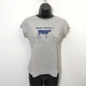 Y2k T-Shirt Don't Have A Cow Graphic Size Large Gray